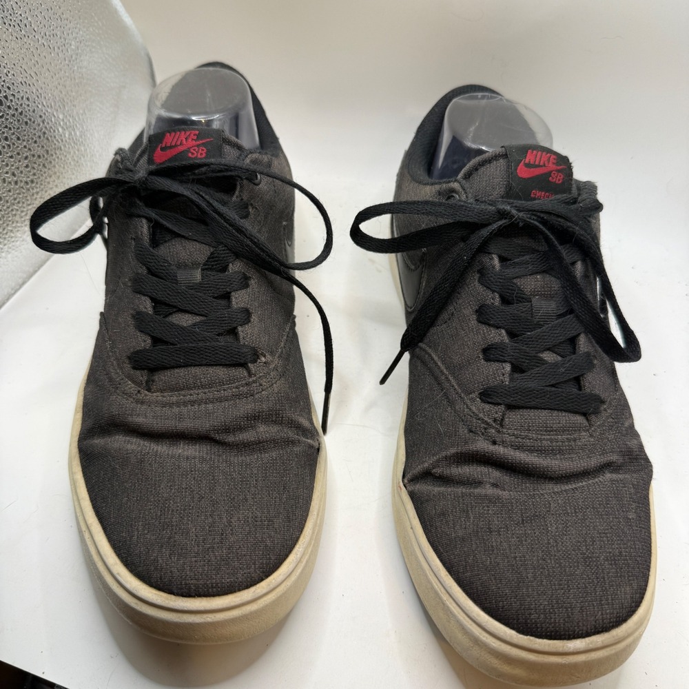 Nike SB Check Solarsoft Canvas Black Anthracite Skate Shoes 843896-007 Mens 10.5